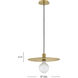 Lulu LED 15 inch Lacquered Brass Pendant Ceiling Light, Semi-Flush Mount