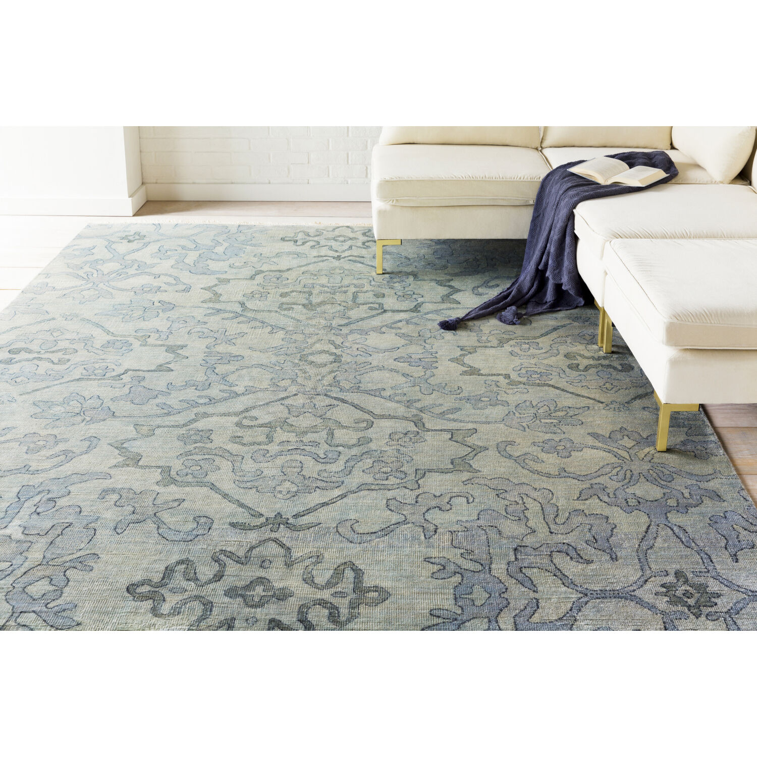 Hillcrest 156 X 108 inch Blue Rug in 9 x 13, Rectangle