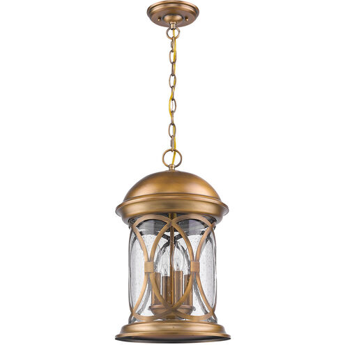 Lincoln 4 Light 11 inch Antique Brass Exterior Hanging Lantern