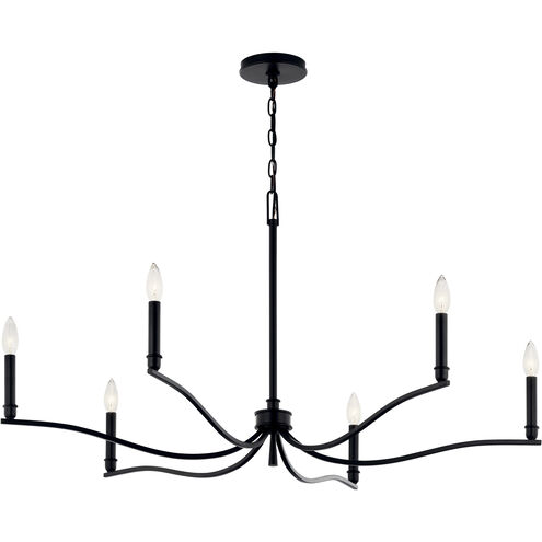Malene 6 Light Black Chandelier Ceiling Light, 1 Tier Medium