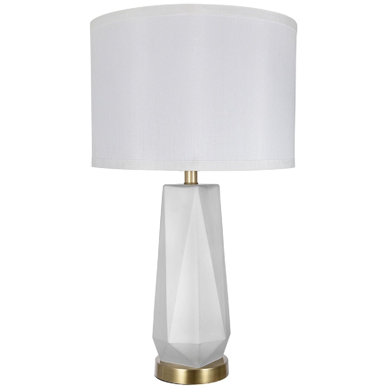 A B Home Geometric Glass Table Lamp Gold White