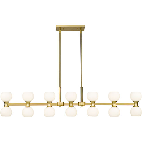 Artemis 14 Light 60 inch Modern Gold Linear Chandelier Ceiling Light