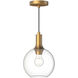 Alora Mood Castilla Pendant Ceiling Light in Aged Gold, Clear Glass