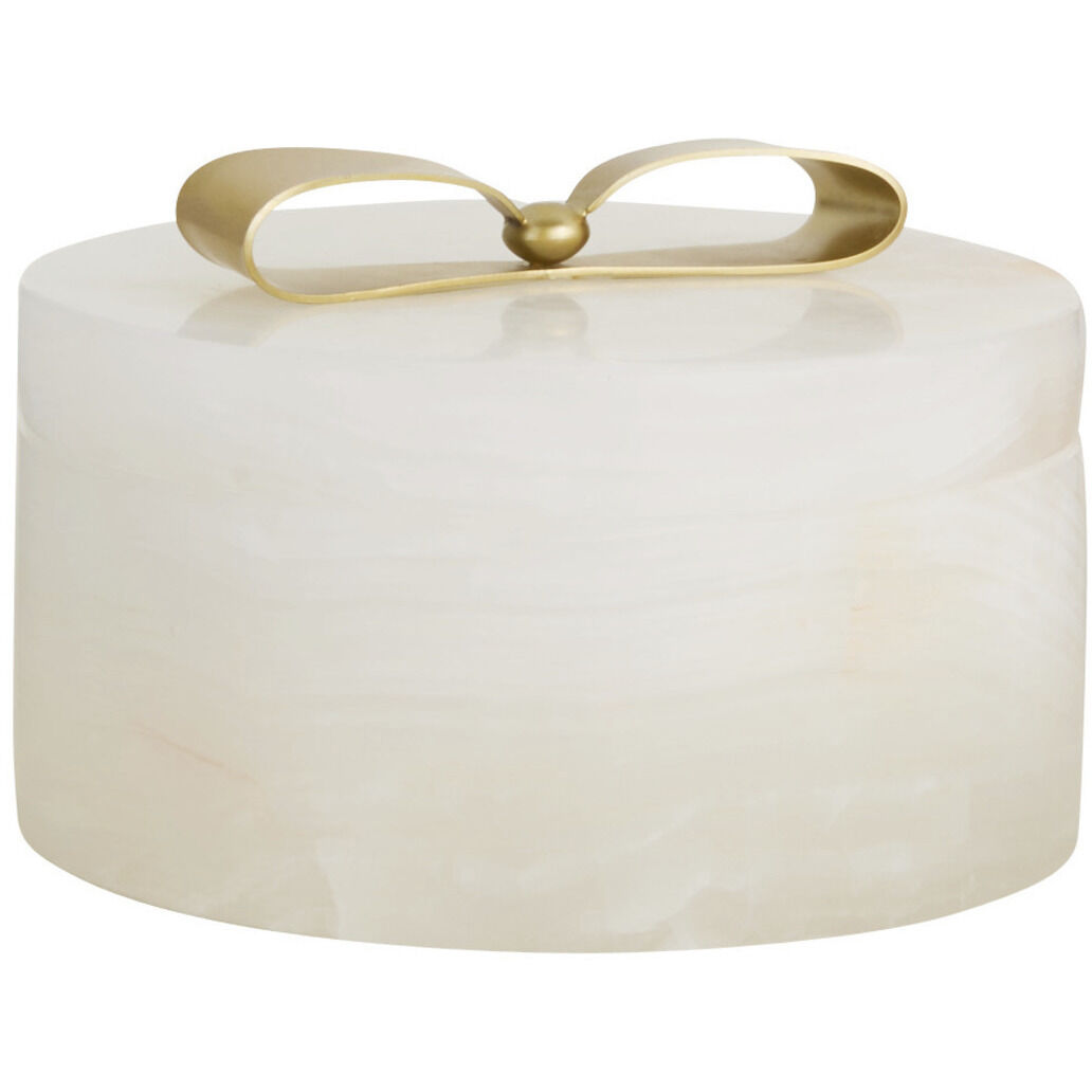 Monet White Onyx and Antique Brass Container, Small