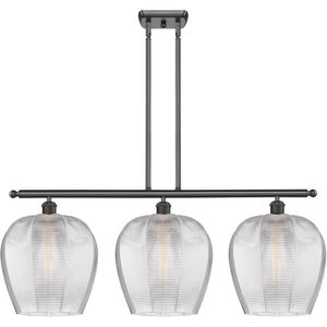 Ballston Norfolk 3 Light 38 inch Oil Rubbed Bronze Island Light Ceiling Light in Clear Glass