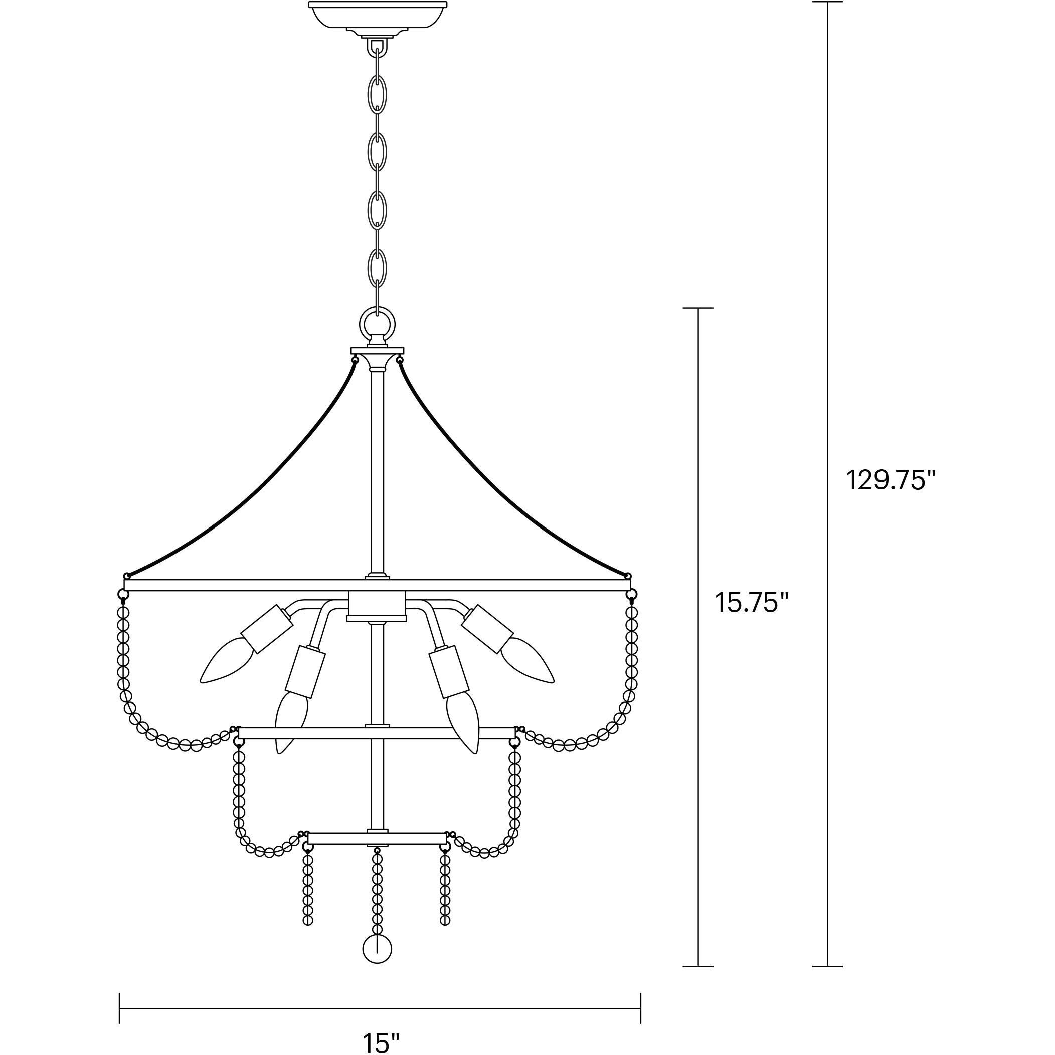 AERIN Jackie 6 Light 22 inch Satin Brass Chandelier Ceiling Light