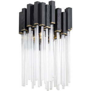 Matrix 1 Light 7 inch Matte Black and French Gold Sconce Wall Light