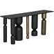 Figaro 71 X 17 inch Matte Black and Aged Brass Console