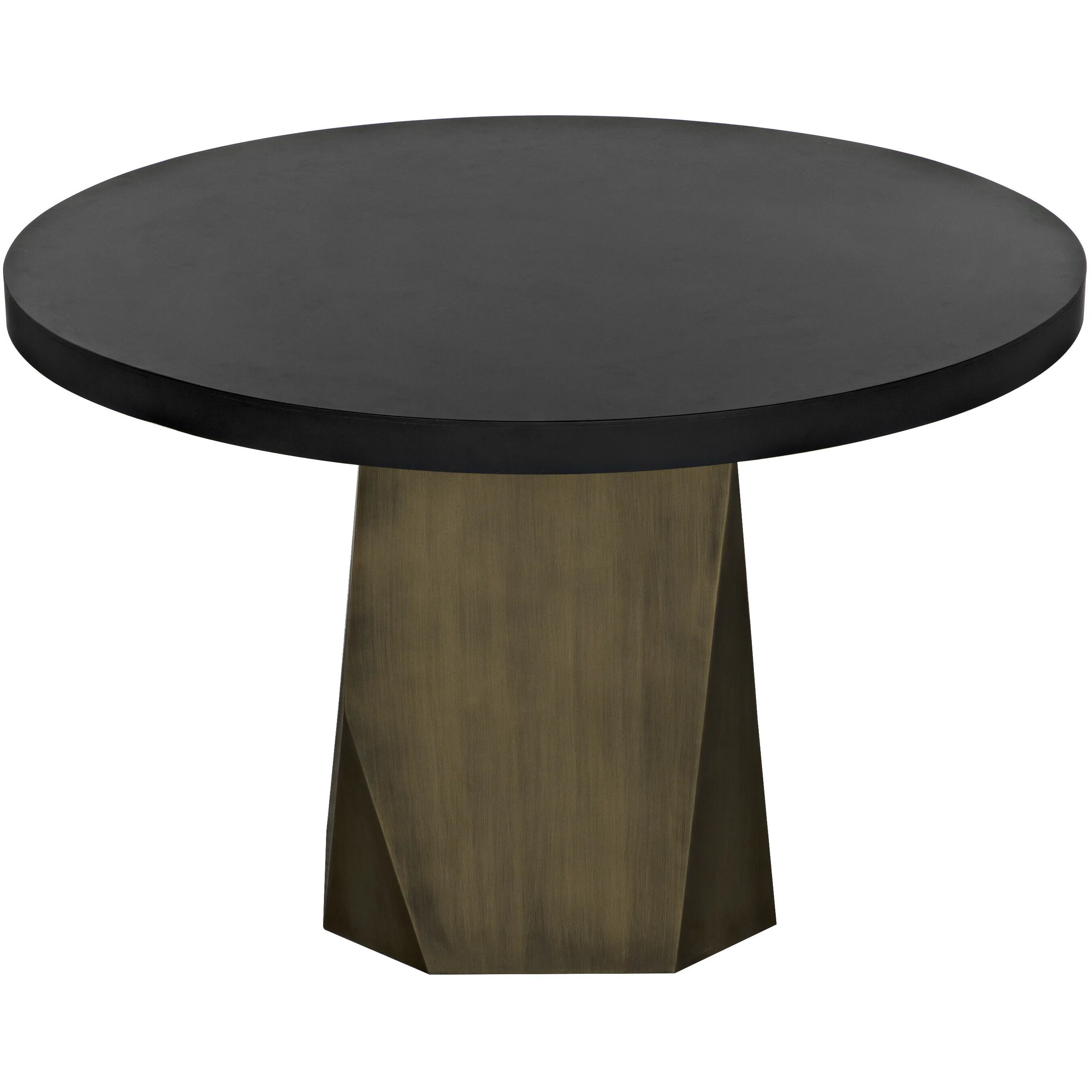 Eiger 47 X 47 inch Matte Black and Aged Brass Dining Table