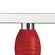 Players 3 Light 42 inch Brushed Nickel Billiard Ceiling Light in Red Glass