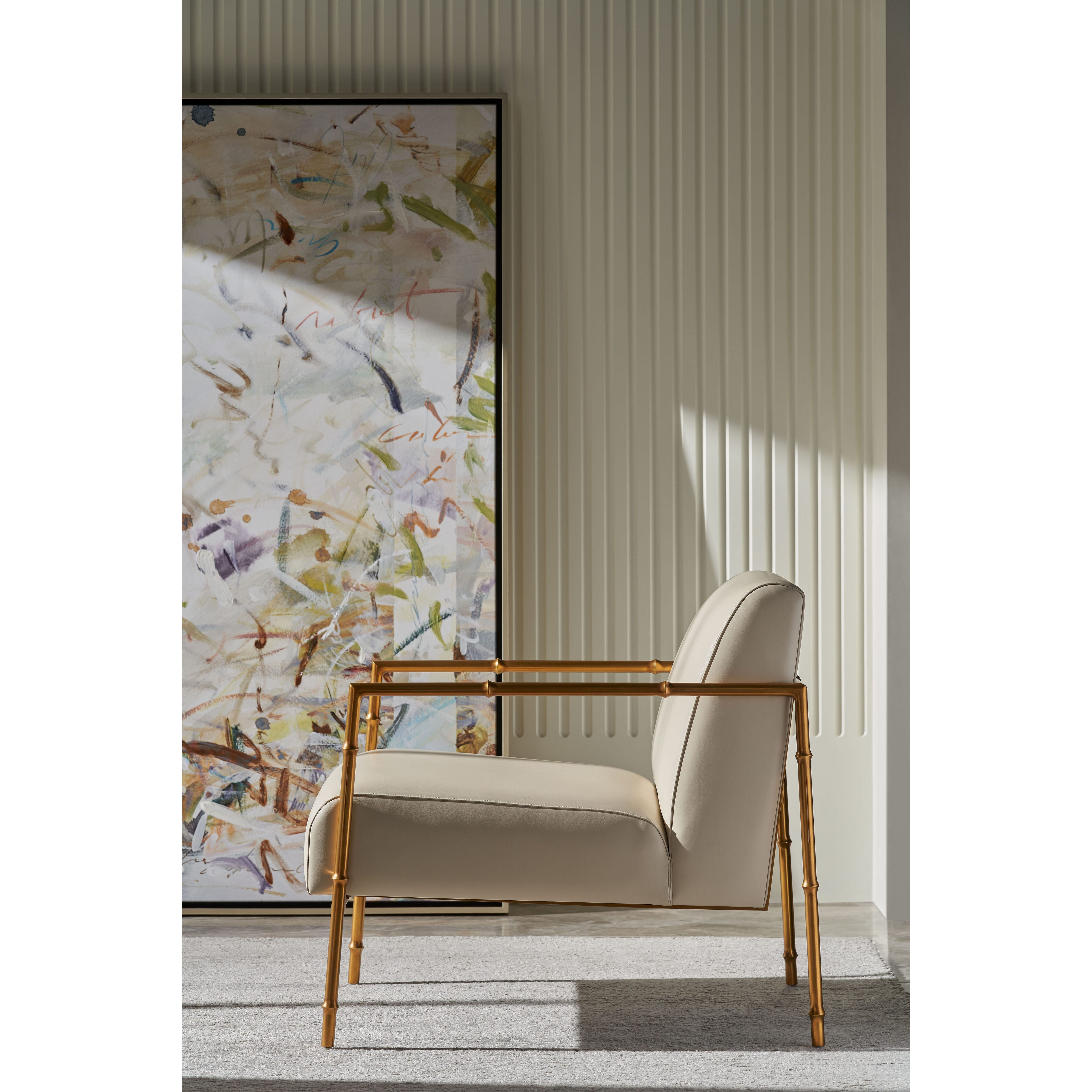 Kesden LBB Brass Occasional Chair, Upholstered