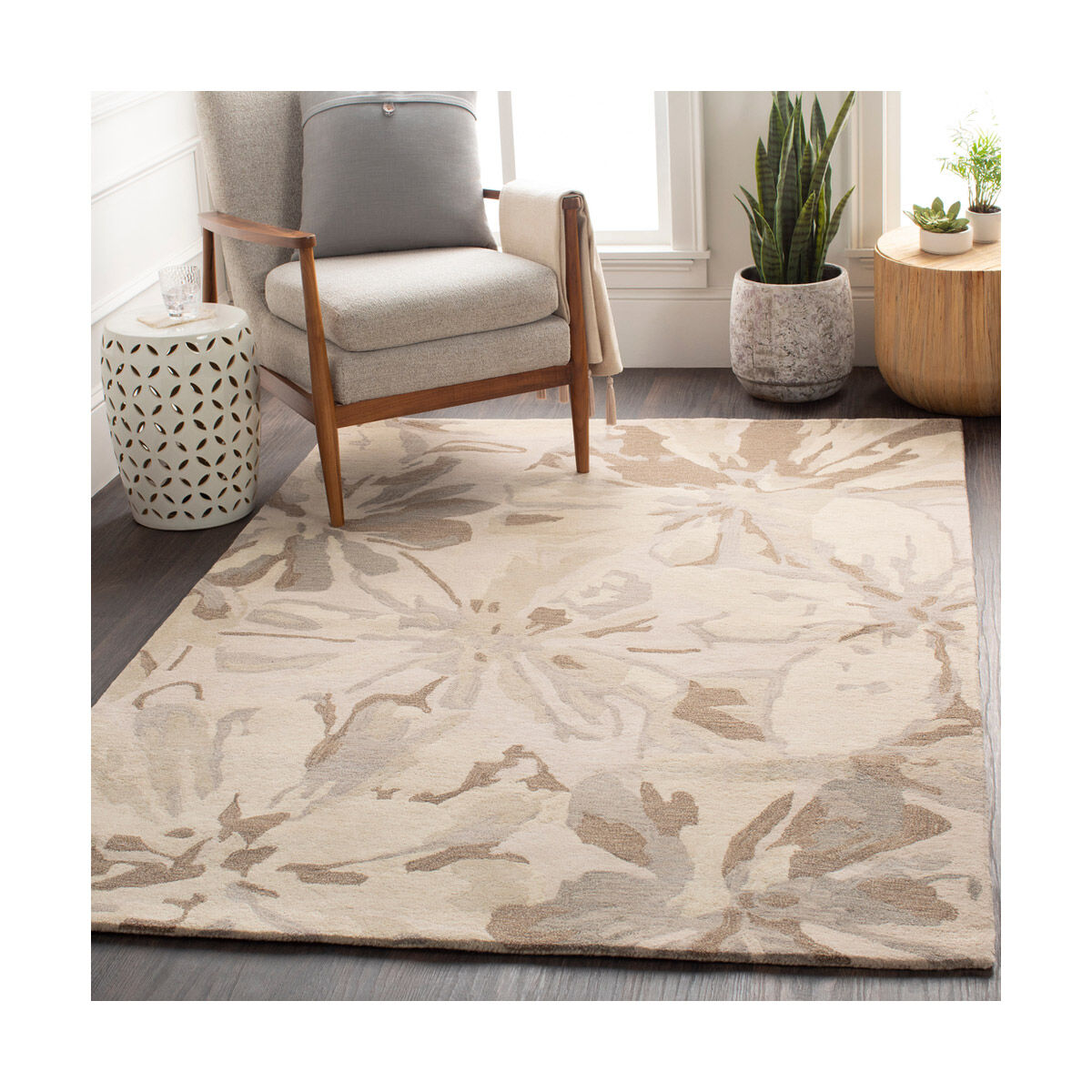 Athena 96 inch Light Gray/Khaki/Dark Brown/Beige Rugs, Wool
