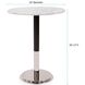 Micca Club Polished Silver with White Marble Bistro Table