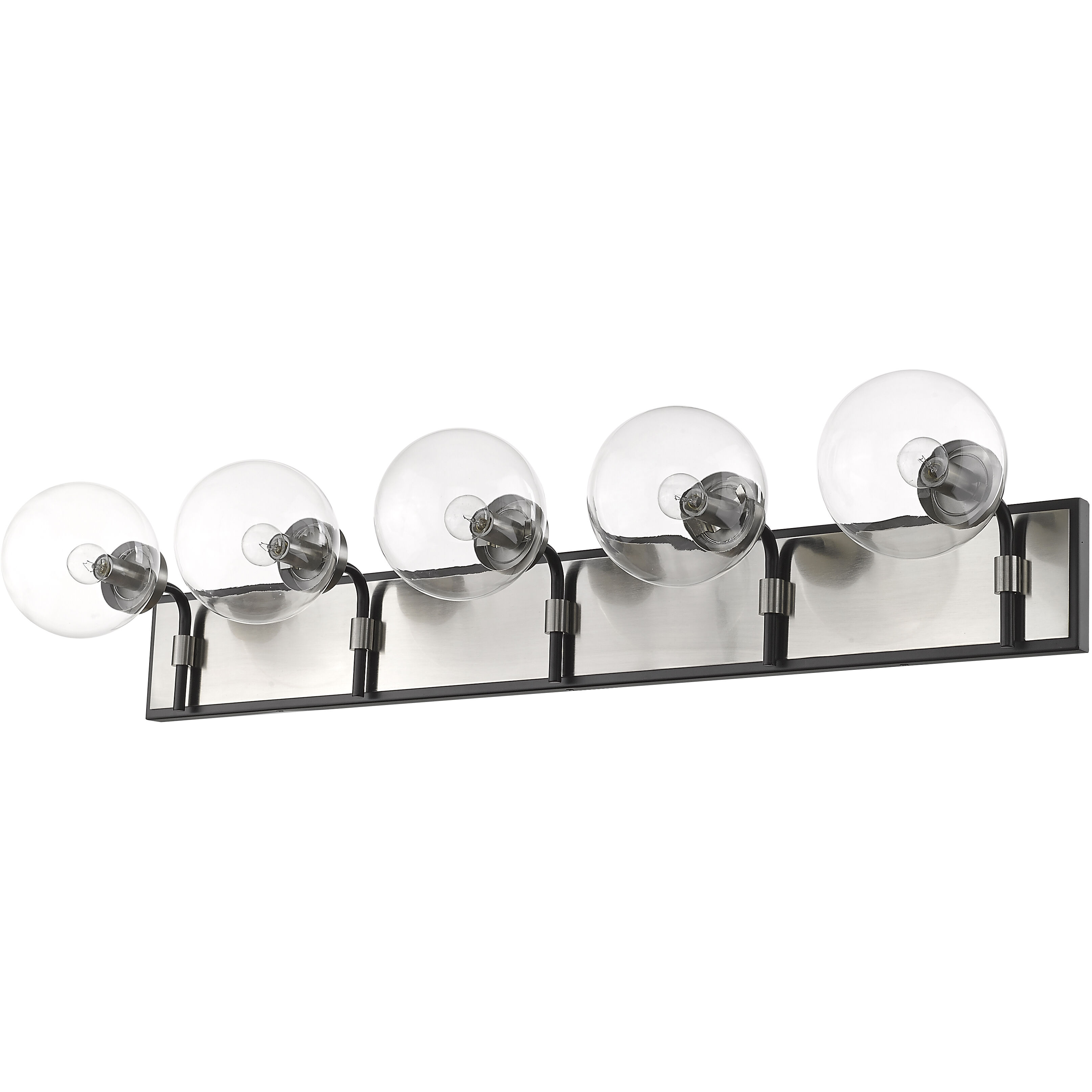Parsons 5 Light 42.25 inch Matte Black and Brushed Nickel Vanity Wall Light