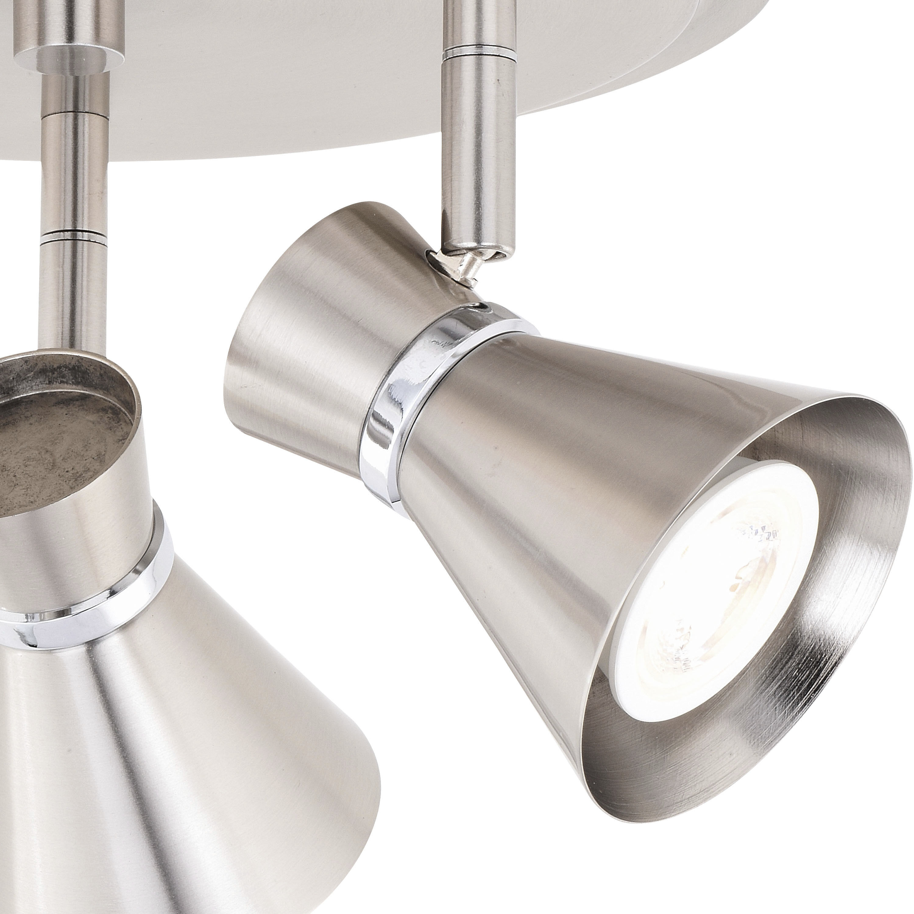 Alto 3 Light 120 Brushed Nickel and Chrome Directional Light Ceiling Light