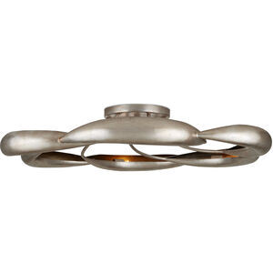 Caroube 6 Light 42 inch Champagne/Painted Contemporary Silver Semi-Flush Ceiling Light