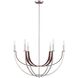 Sussex 6 Light 28.75 inch Polished Nickel and Dark Brown Chandelier Ceiling Light