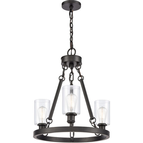 Ballston Saloon LED 20 inch Matte Black Chandelier Ceiling Light in Clear Glass, Ballston