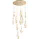 Aalto LED 33.3 inch Gilded Brass Chandelier Ceiling Light, Round Multi-Port