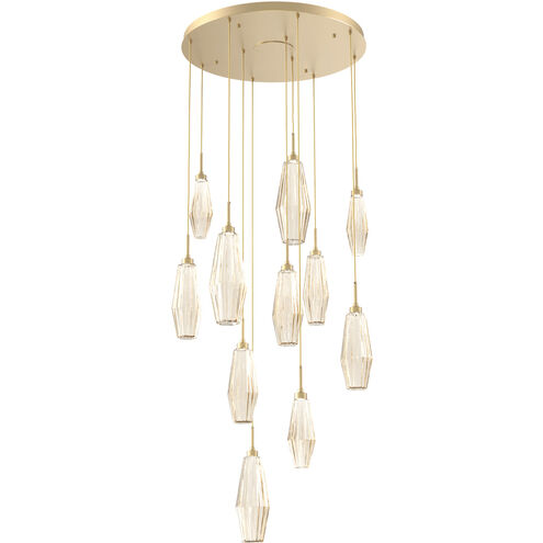 Aalto LED 33.3 inch Gilded Brass Chandelier Ceiling Light, Round Multi-Port
