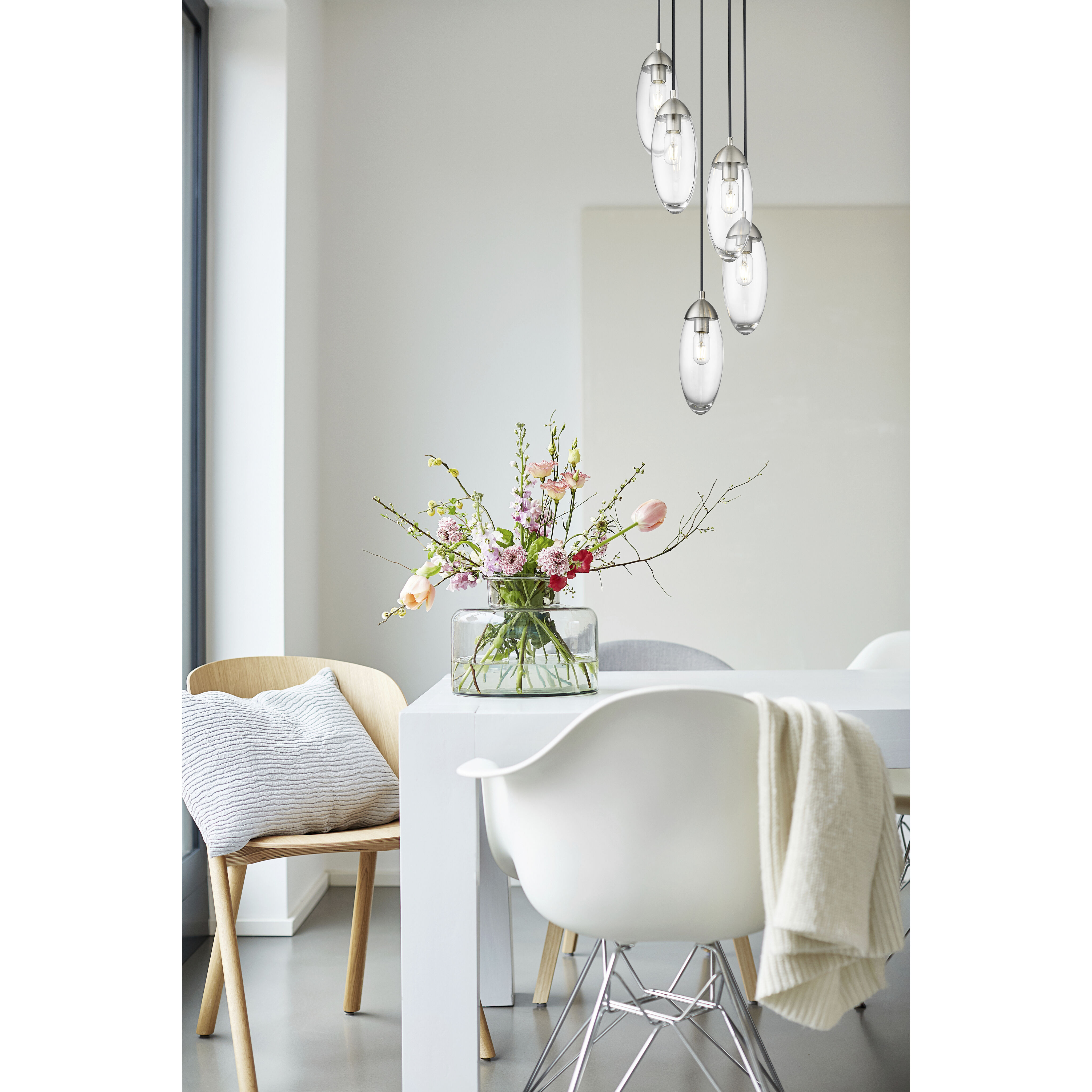 Arden 5 Light 12 inch Brushed Nickel Chandelier Ceiling Light