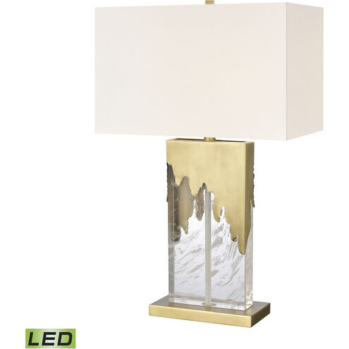 Custom Blend 28 inch 9.00 watt Natural with Brass Table Lamp Portable Light