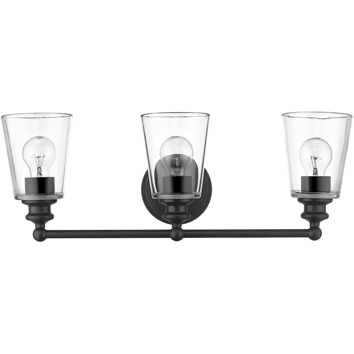 Ceil 3 Light 23 inch Matte Black Vanity Light Wall Light