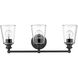 Ceil 3 Light 23 inch Matte Black Vanity Light Wall Light