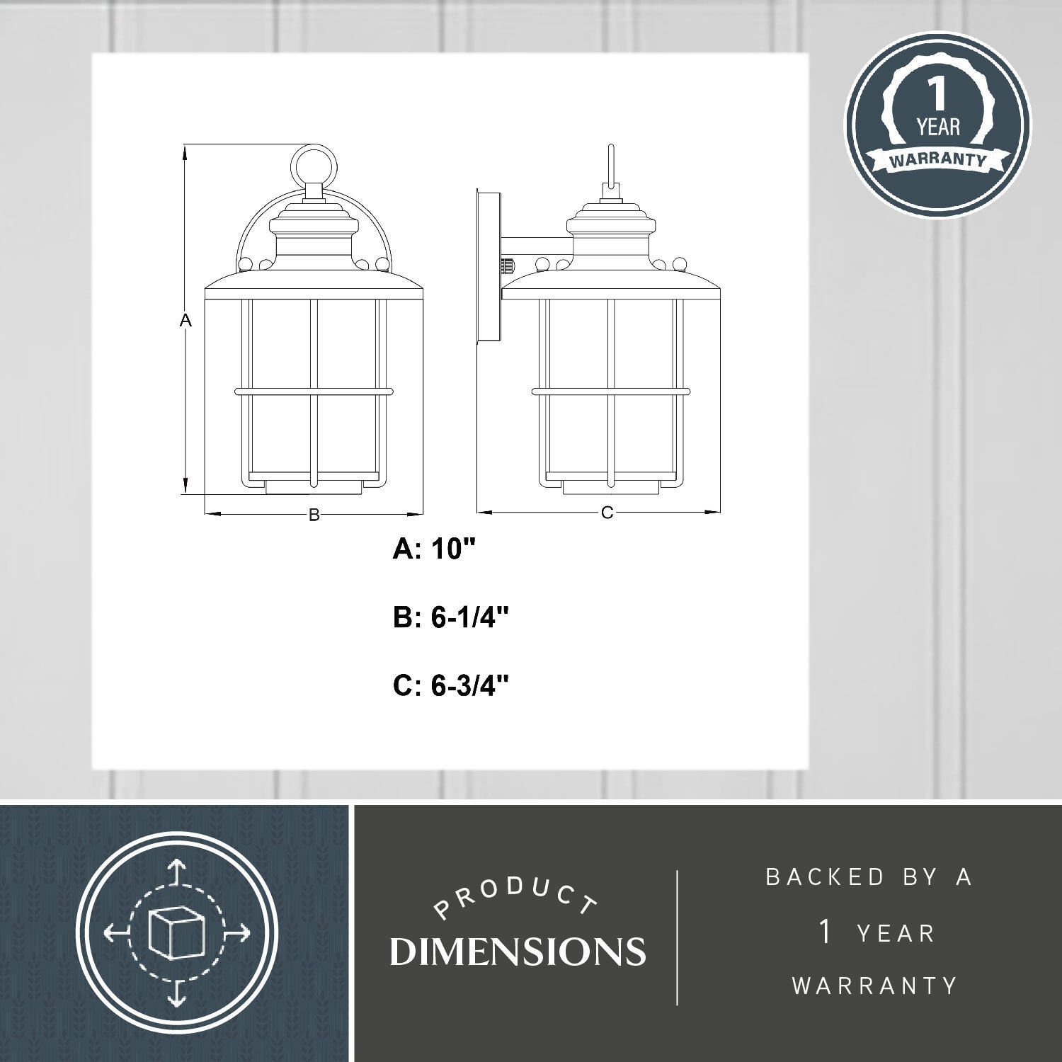 Lake Shore LED 10 inch Textured Black Outdoor Wall