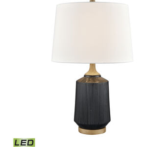 Miller 23.5 inch 9.00 watt Matte Black with Brown Table Lamp Portable Light