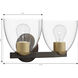 Noellea 2 Light 15.25 inch Dark Bronze and Legacy Brass Vanity Wall Light