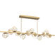 Luna LED 72 inch Gilded Brass Chandelier Ceiling Light in 3000K LED, Geo Inner - Amber Outer, Twisted Branch