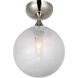 AERIN Cristol Flush Mount Ceiling Light in Polished Nickel, Small