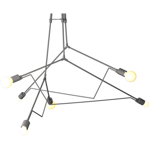 Divergence 6 Light 54.2 inch Coastal Burnished Steel Outdoor Pendant