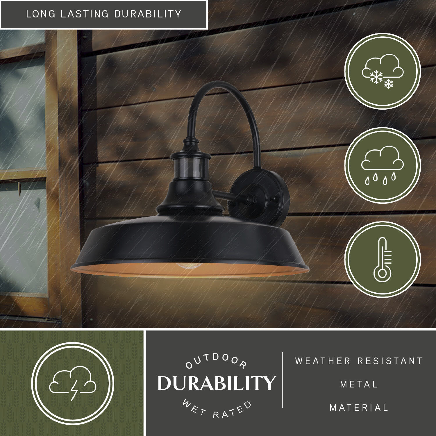 Dorado Dark Bronze and Light Gold Outdoor Motion Sensor