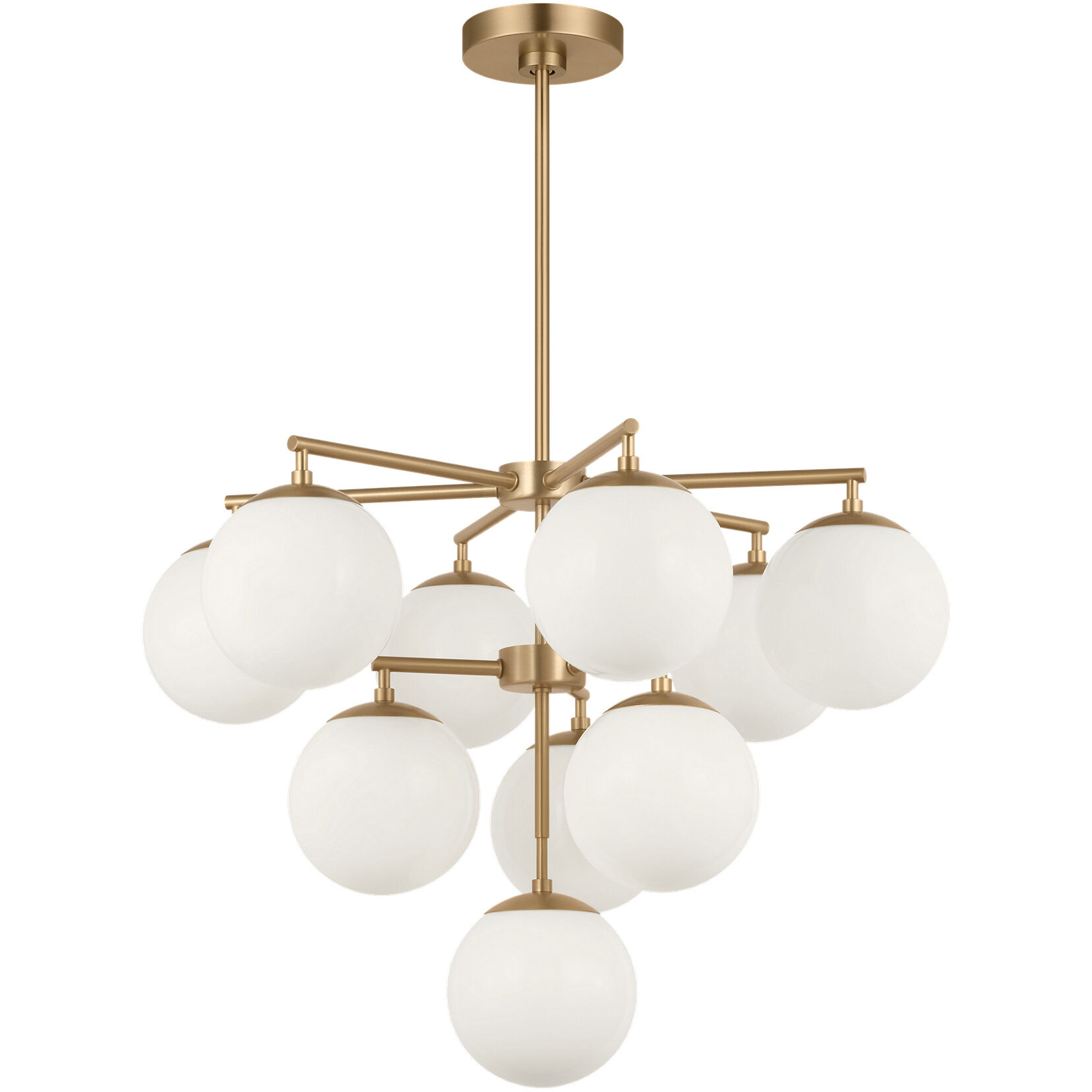 Nube LED 26 inch Satin Brass Chandelier Ceiling Light