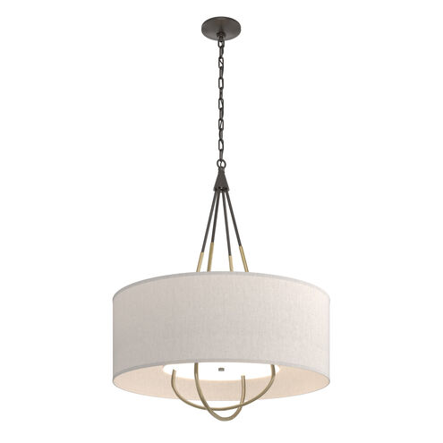 Loop 4 Light 28 inch Oil Rubbed Bronze and Modern Brass Pendant Ceiling Light in Oil Rubbed Bronze/Modern Brass, Flax
