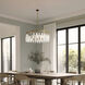 Willow 6 Light 35.25 inch Legacy Brass Pendant Ceiling Light