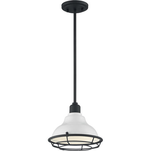 Newbridge 1 Light 10 inch Gloss White and Black Accents Pendant Ceiling Light
