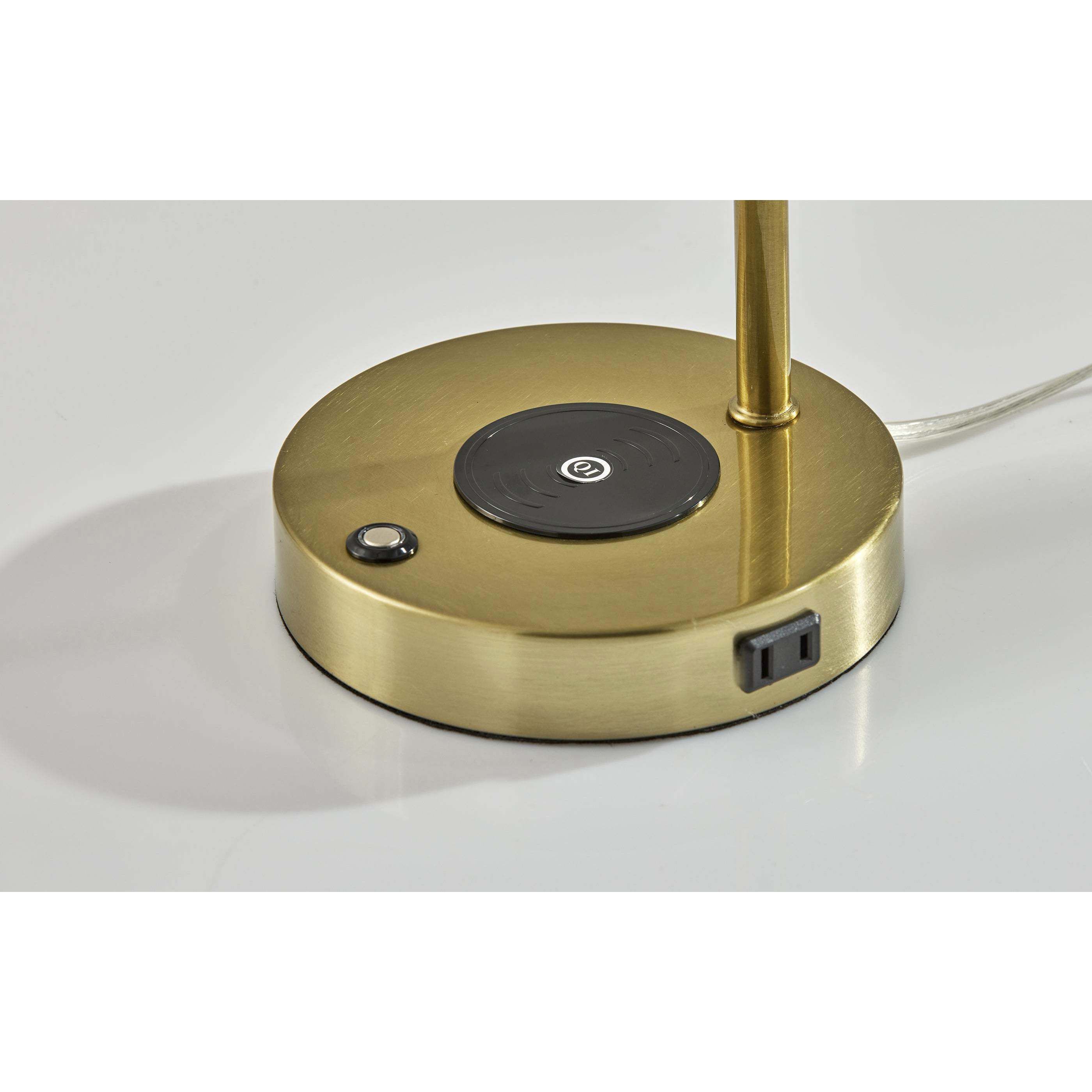 Dax 16 inch 9.00 watt Antique Brass Wireless Charging Desk Lamp Portable Light