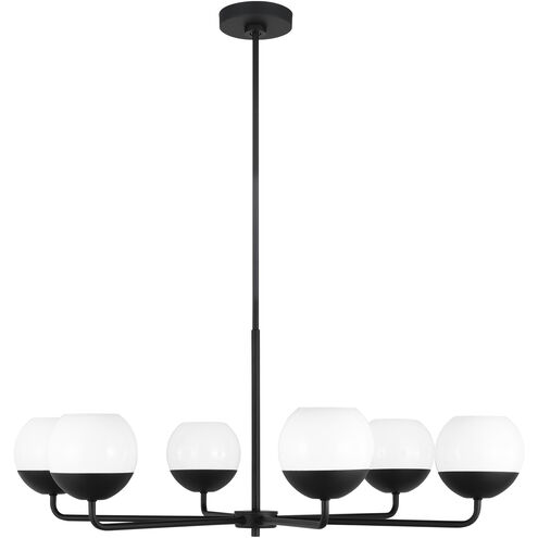 Alvin 6 Light 38.25 inch Midnight Black Chandelier Ceiling Light