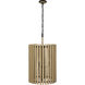 Suratto 6 Light 18 inch Matte Black and Honey Blonde Foyer Pendant Ceiling Light in Matte Black/Honey Blonde