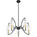 Hanley 5 Light 28 inch Matte Black and Warm Brass Chandelier Ceiling Light