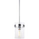 Zale 1 Light 6.88 inch Chrome Pendant Ceiling Light