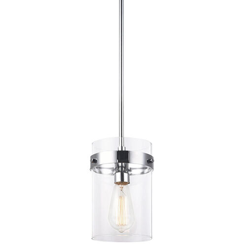 Zale 1 Light 6.88 inch Chrome Pendant Ceiling Light