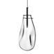 Liquid LED 10.5 inch Satin Black Pendant Ceiling Light in Clear Glass