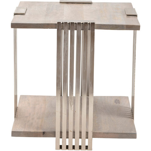 Pleasant Hill 25 X 24 inch Medium Gray and Silver End Table