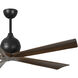 Atlas Irene-5 60 inch Matte Black with Walnut Tone Blades Ceiling Fan, Paddle Fan