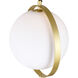 Da Vinci LED 8 inch Brass Mini Pendant Ceiling Light