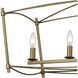 Trapan 5 Light 39 inch Aged Gold Linear Chandelier Ceiling Light